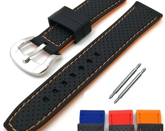 Dual Colours Silicone  Soft Rubber Sport Watch  Strap Band  20-22-24MM