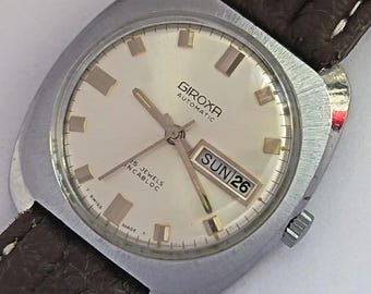 25 Jewels Swiss Made Giroxa Men's vintage automatic Men's watch