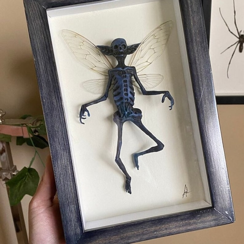 Gothic Mummified Fairy, Witchy Fairy Skeleton, Unique Fairy Specimen