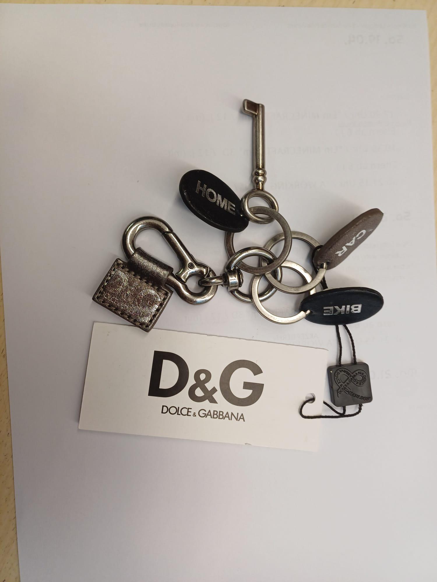 Dolce Gabbana Leather & Metal Keychain – HOME CAR BIKE – Original