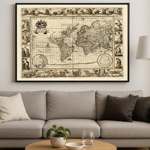 Mapamundi histórico “Nova Totius Terrarum Orbis” – con calidad de museo