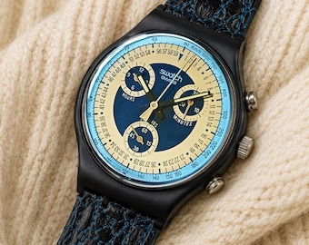 Zegarek Swatch AquaChrono Chronograph Vintage, wyprodukowany w Szwajcarii, nowy, sprawdzony przez zegarmistrza.