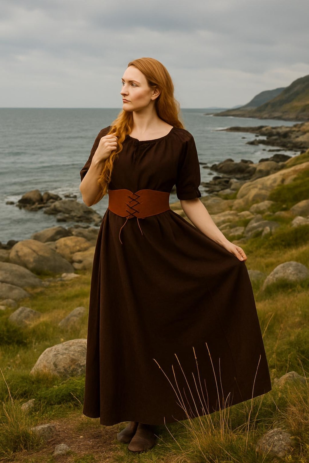 Medieval Dress Brown - Floor-length & With Drawstring - Etsy