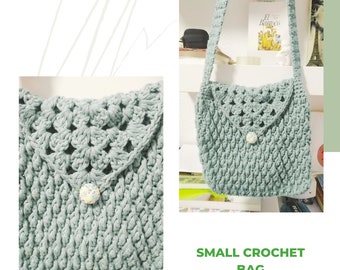 Bolso bandolera tejido a crochet estilo boho, ideal para uso diario - Pequeño bolso de hombro de algodón moderno y versátil para festivales