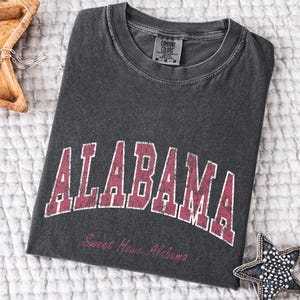 Vintage Alabama Shirt - Süßes Alabama State T-Shirt für Frauen, Komfortfarben College-Kleidung, Reisegeschenk, Alabama Football Shirt