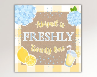 Custom Lemon Banner Template | Painted Banner | Banner Mock Up | Any Occasion Banner | Custom Kraft Paper Banner | DIGITAL DOWNLOAD