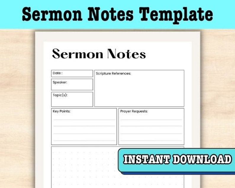 Ser Man Notes.pdf Sermon Notes Sermon Summary Note Christian Planner Digital PDF ...