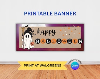 Custom Ghost Banner Template | Painted Banner | Banner Mock Up | Any Occasion Banner | Custom Kraft Paper Banner | DIGITAL DOWNLOAD