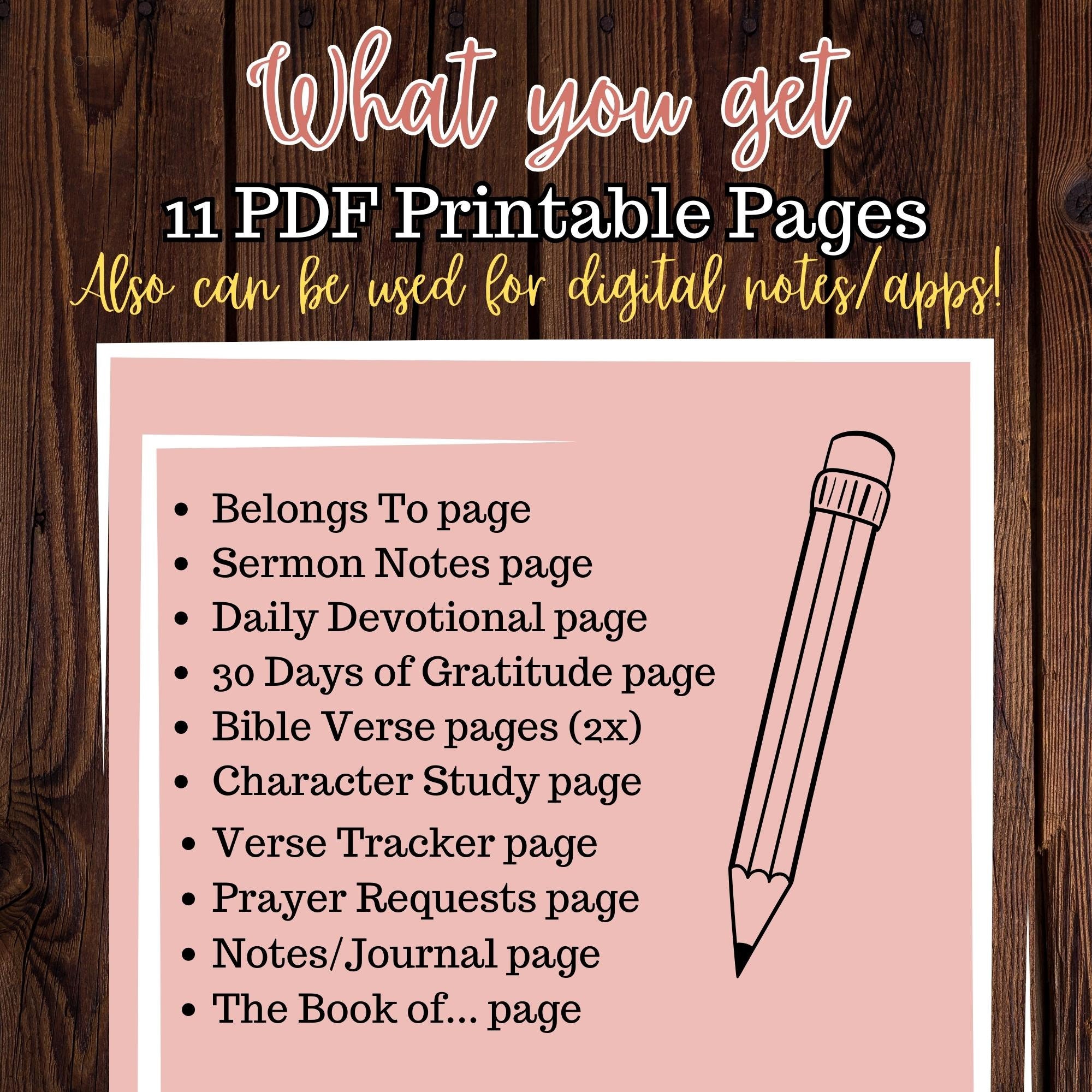 Sermon Notes Printable Digital Download Bundle Floral Bible Journal ...