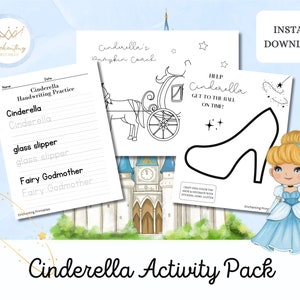 Cinderella Printable Activity Pack/disney Princess Worksheet - Etsy
