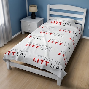 Litt Up Velveteen Plush Blanket, You Just Got Litt Up, Louis Litt, Harvey Specter, Suits Blanket, Funny Blanket, Novelty Gift, Suits TV Show
