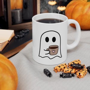 Cute Spooky Coffee Mug, Ghost Mug, Spooky Season, Fall Coffee Mug, Halloween Mug, Fall Graphic Mug, Pumpkin Spice Mug, Cute Ghost Mug image 4