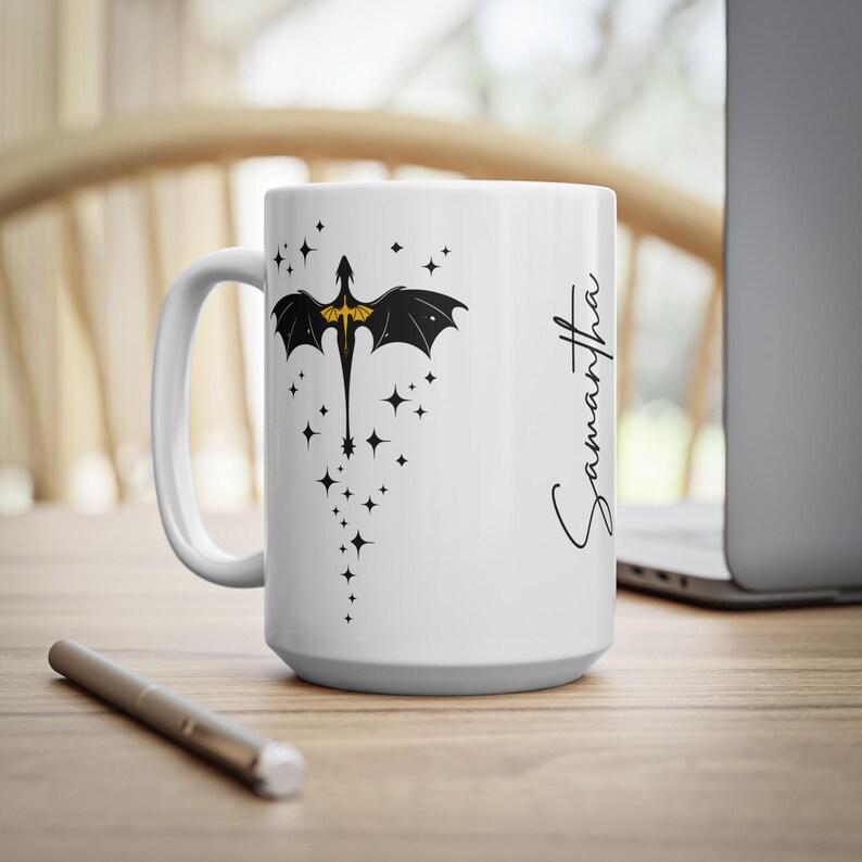 Personalized Fourth Wing Mug, Basgiath War College, Dragon Rider, Violet Sorrengail, Xaden Riorson, Riders Quadrant, Fantasy, Bookish Mug,UK image 4