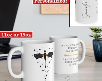 Valentine Gift Custom Fourth Wing Mug, Basgiath War College, Dragon Rider, Violet Sorrengail, Xaden Riorson, Riders Quadrant, Bookish Mug
