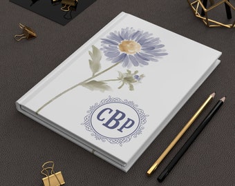 Birth Flower Journal, Monogrammed Birth Flower, Birth Flower Notebook, Monogrammed Notebook, Personalized Notebook, Personalized Journal