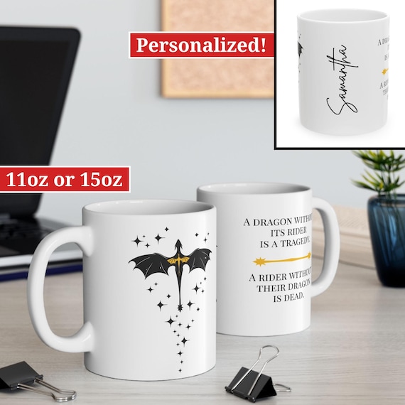 Personalized Fourth Wing Mug, Basgiath War College, Dragon Rider, Violet Sorrengail, Xaden Riorson, Riders Quadrant, Fantasy, Bookish Mug,UK