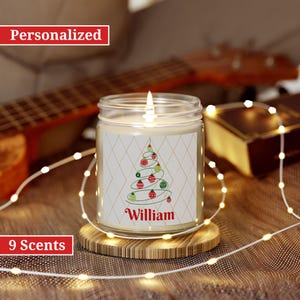 Personalized Christmas Candle, Holiday, Stocking Stuffer, Tree Candle, Merry Christmas, Personalized Christmas Gift, Personalized Gift
