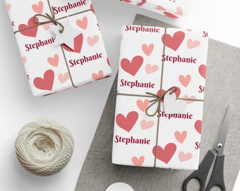 Valentines Personalized Wrapping Paper, Custom Wrapping Paper, Gifts for Her, Valentines Gift, Custom Gift Wrap, Personalized Gift