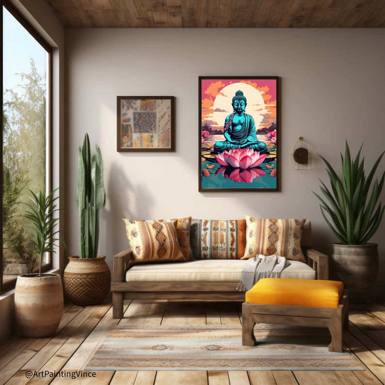 Buddha Wall Decor Watercolor Digital Print Buddhism Wall Art Buddhist