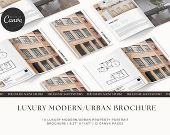 Brochure immobiliare di lusso / Modello Canva modificabile / Per il marketing delle vendite immobiliari/agenti immobiliari / Particolari digitali o stampati