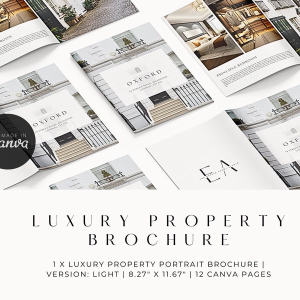 Luxus-Immobilienbroschüre | Bearbeitbares Canva Template | Für Immobilien/Makler Verkaufsmarketing | Digitale oder gedruckte Angaben | Klassisch