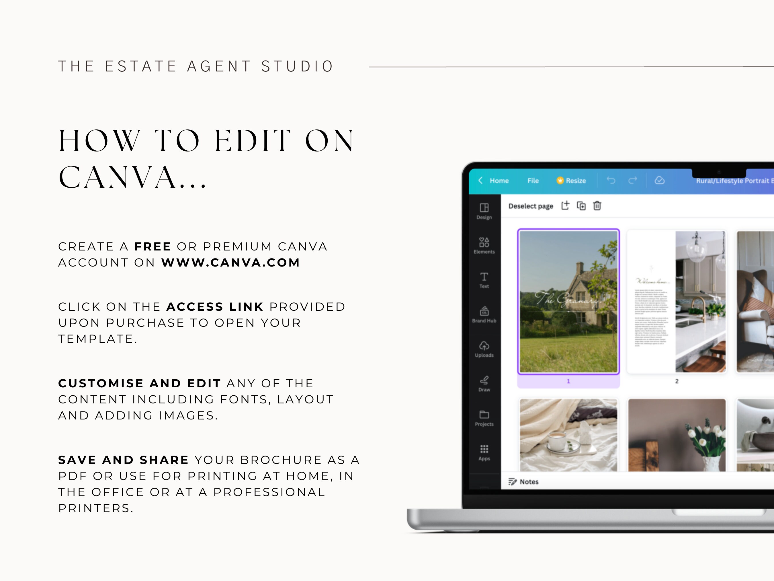 Luxury Property Brochure | Editable Canva Template | for Real Estate ...