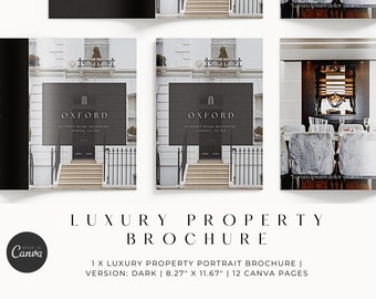 Brochure di proprietà di lusso / Modello Canva modificabile / Per marketing di vendita di agenti immobiliari/immobiliari / Particolari digitali o stampati / Classico