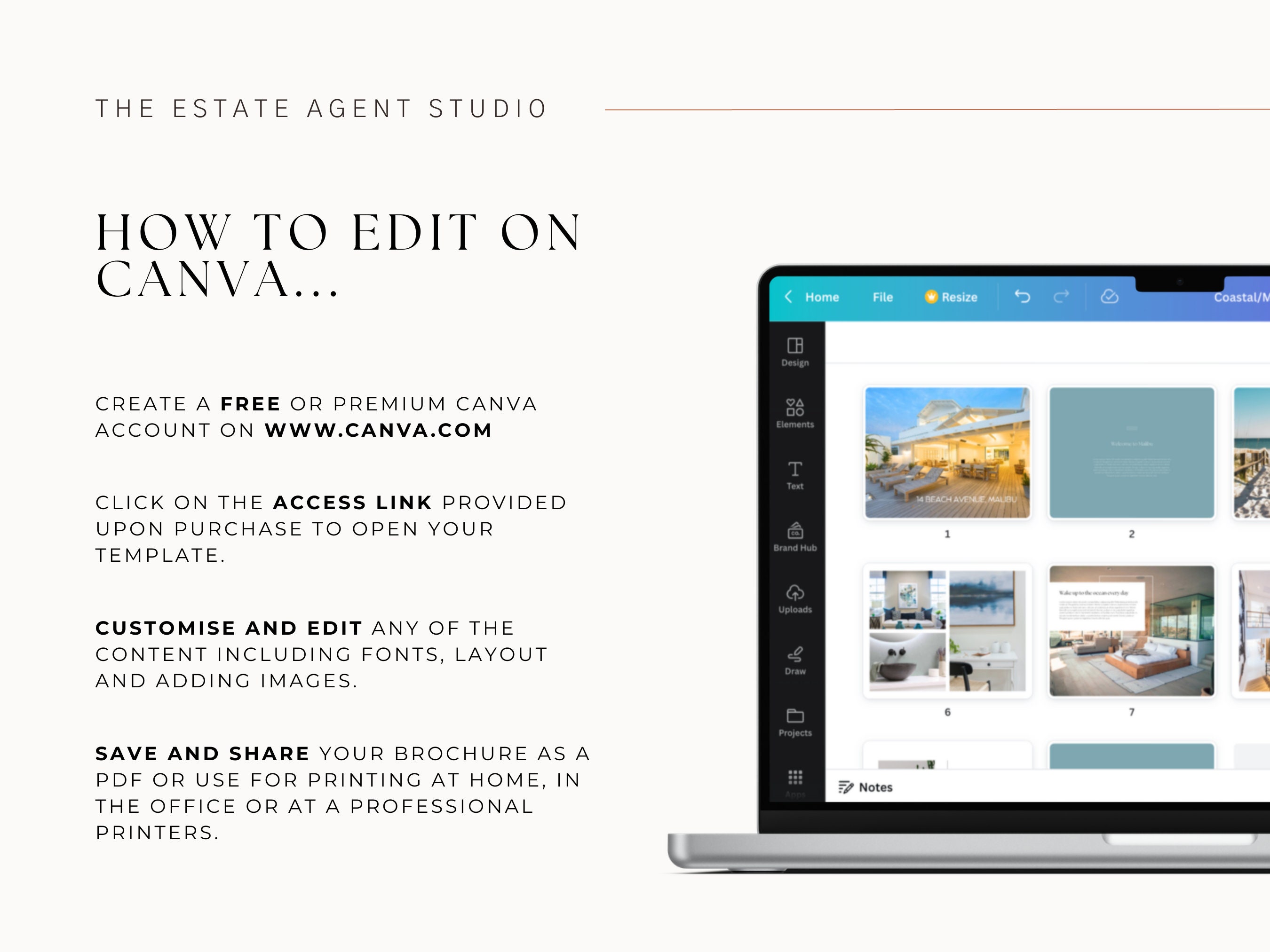 Luxury Property Brochure Editable Canva Template for Real - Etsy