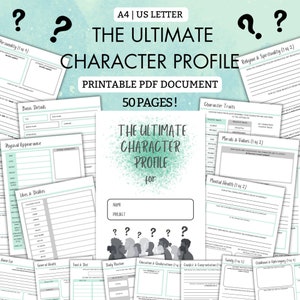 Wyróżnij swoją główną postać dzięki temu 50-stronicowemu profilowi ULTIMATE CHARACTER | PDF do druku | A4 | list do nas | Pisanie | Pisarz | Zielony