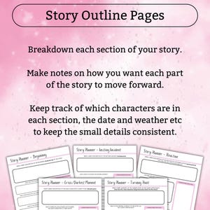 My Novel Planner | Printable PDF | 40 pages to help plan your BESTSELLER! | A4 | A5 | US Letter | Pink | Writer | Writing | Novel Plan image 6