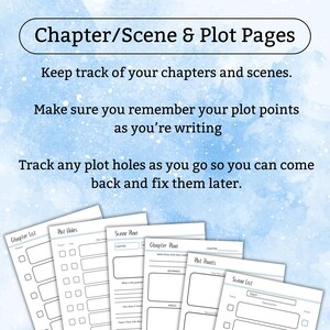 Mijn romanplanner | Afdrukbare pdf | 40 pagina's om je BESTSELLER te plannen! | A4 | A5 | Amerikaanse brief | Blauw | Schrijver | Schrijven | Nieuw plan: afbeelding 5