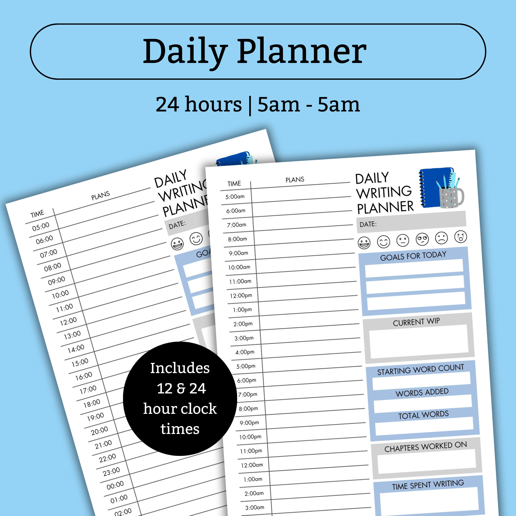 Daily, Weekly, Monthly Writing Planner Set, PRINTABLE PDF, Writers Planner, Word Tracker ...