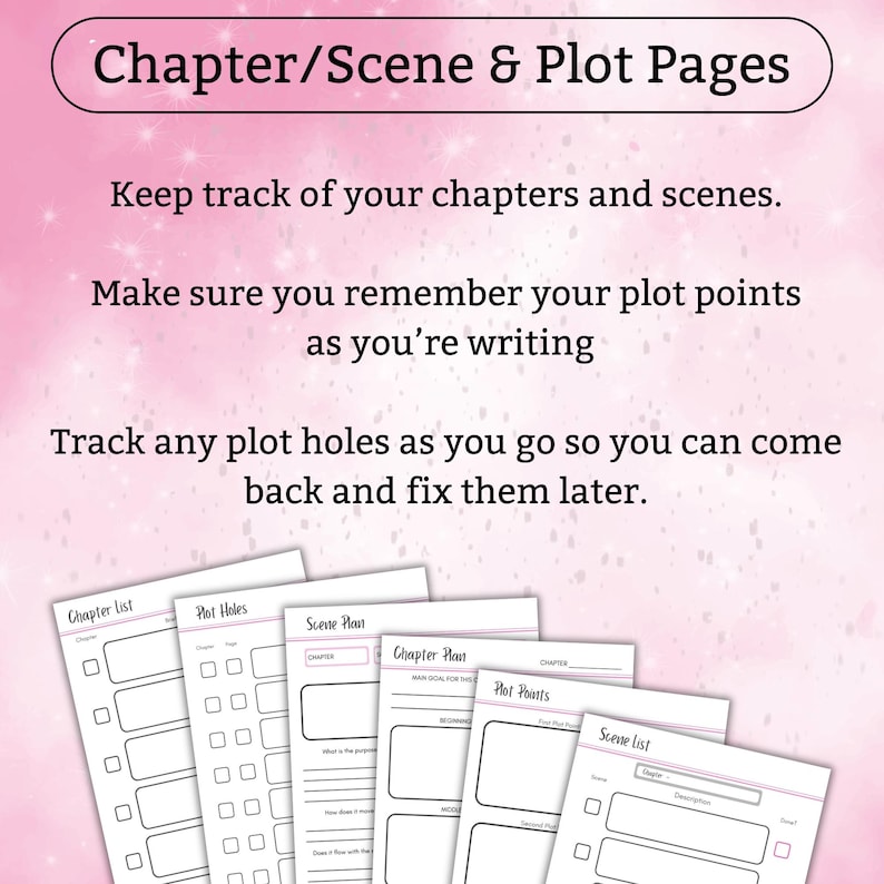 My Novel Planner | Printable PDF | 40 pages to help plan your BESTSELLER! | A4 | A5 | US Letter | Pink | Writer | Writing | Novel Plan image 5