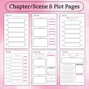 My Novel Planner Printable PDF 40 pages to help plan your BESTSELLER A4 US Letter Pink Writer Nanowrimo Writing Novel Plan image 4