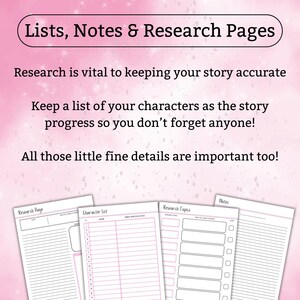 My Novel Planner | Printable PDF | 40 pages to help plan your BESTSELLER! | A4 | A5 | US Letter | Pink | Writer | Writing | Novel Plan image 8