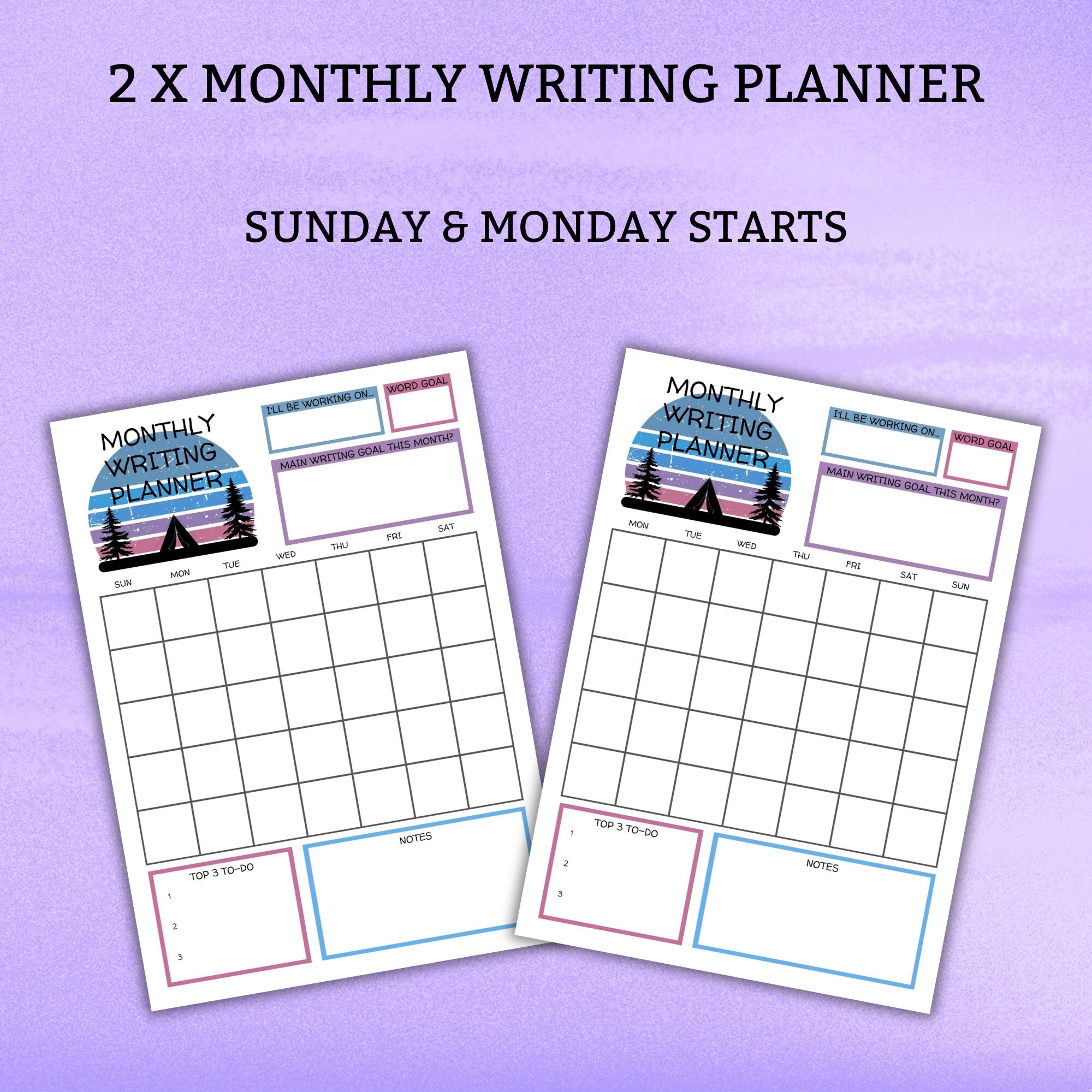 15 Page Writing Planner Bundle! | Printable PDF | A4 | US Letter ...