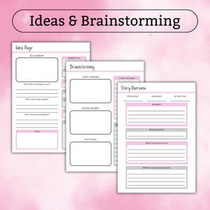 My Novel Planner Printable PDF 40 pages to help plan your BESTSELLER A4 US Letter Pink Writer Nanowrimo Writing Novel Plan image 2