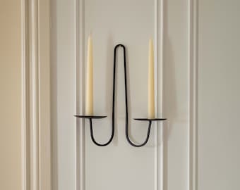 Wall-Mounted Candle Holder - Two-Arm Iron Chandelier for Elegance and Ambiance, Wall Decor, Home Decor