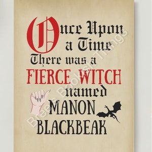 Manon Blackbeak inspired printable art