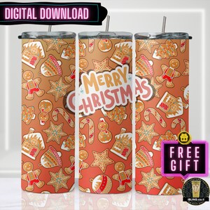 COOKIE CUT Christmas Tumbler Sublimation wrap,20oz straight Tumbler,Glitter Christmas cookie,gift idea,fun, gradient-PDF Instant Download