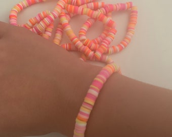 Sunset themed bead bracelet