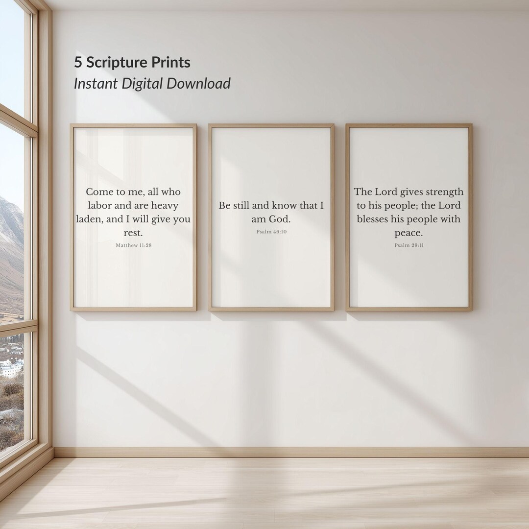 Minimalist Bible Verse Wall Art Set, Christian Scripture Prints ...