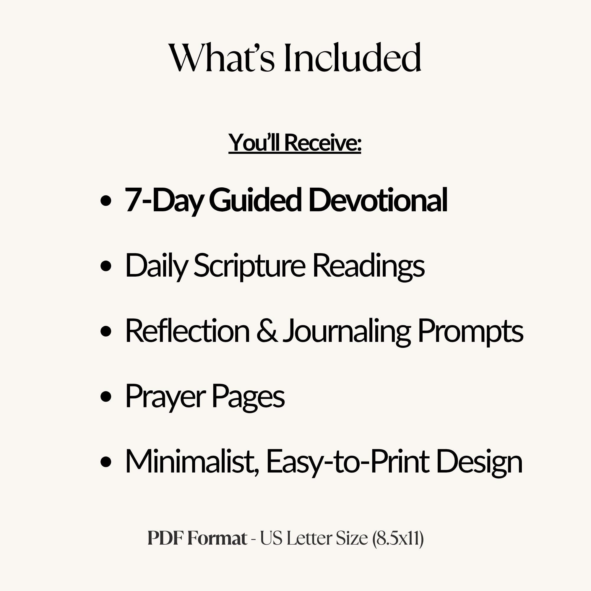 Christian Devotional Printable, 7 Day Bible Study Journal, Faith ...