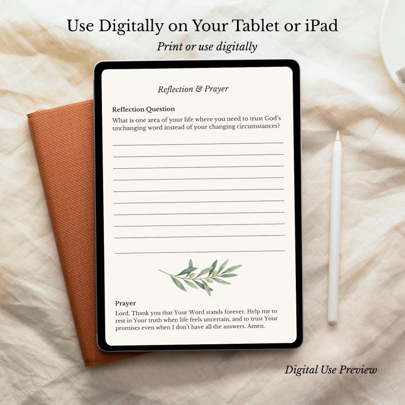 Christian Devotional Printable, 7 Day Bible Study Journal, Faith ...