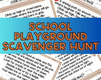 School Playground Scavenger Hunt, Scavenger Hunt for Kids, Party Games, Party Games for Kids, Printables, Scavenger Hunt, Printable Games
