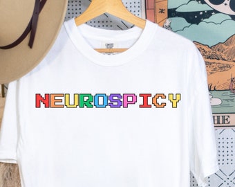 Camisa Neurospicy Pixel, Camisa divertida con TDAH, Camisa con TDAH, Camisa neurodivergente, Camisa de neurodiversidad, Regalo de neurodiversidad, Conciencia del autismo