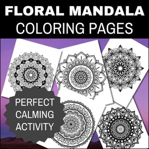 25 Pretty Floral Mandalas Coloring Pages, Mandala, Coloring Pages, Coloring Pages for Adults, Coloring Pages for Kids, Floral Mandalas