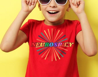 Neurospicy Shirt für Kinder, ADHD Autismus Neurovielfalt Tee