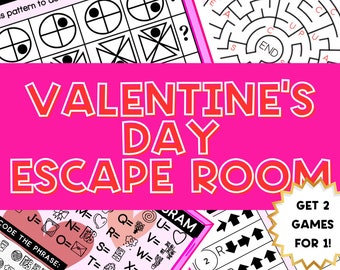 Valentine's Day Escape Room for Kids, Escape Room, Escape Room for Kids, Party Games, Valentine’s Day Party, Valentine’s Day Games