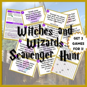 Witches and Wizards Scavenger Hunt for Kids, Scavenger Hunt for Kids, Scavenger Hunt, Witches and Wizards, Party Games, Printables